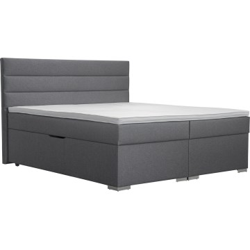 Čalúnená posteľ s úložným priestorom a matracemi s topperem NEW BOLERO 160x200 cm šedá