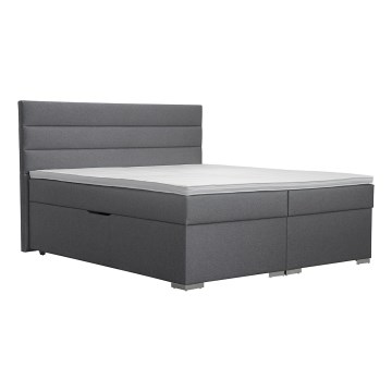 Čalúnená posteľ s úložným priestorom a matracemi s topperem NEW BOLERO 180x200 cm šedá