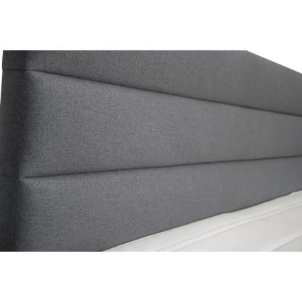 Čalúnená posteľ NEW BOLERO 160x200 cm s úložným priestorom a matracami s topperom, sivá
