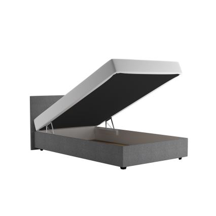Čalúnená posteľ s úložným priestorom a matracom DARIA 120x200 cm sivá