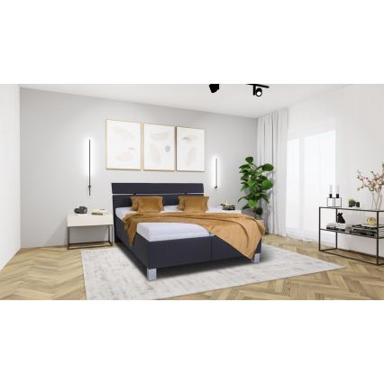 Čalúnená posteľ s úložným priestorom bez matraca ALIS 160x200 cm antracit