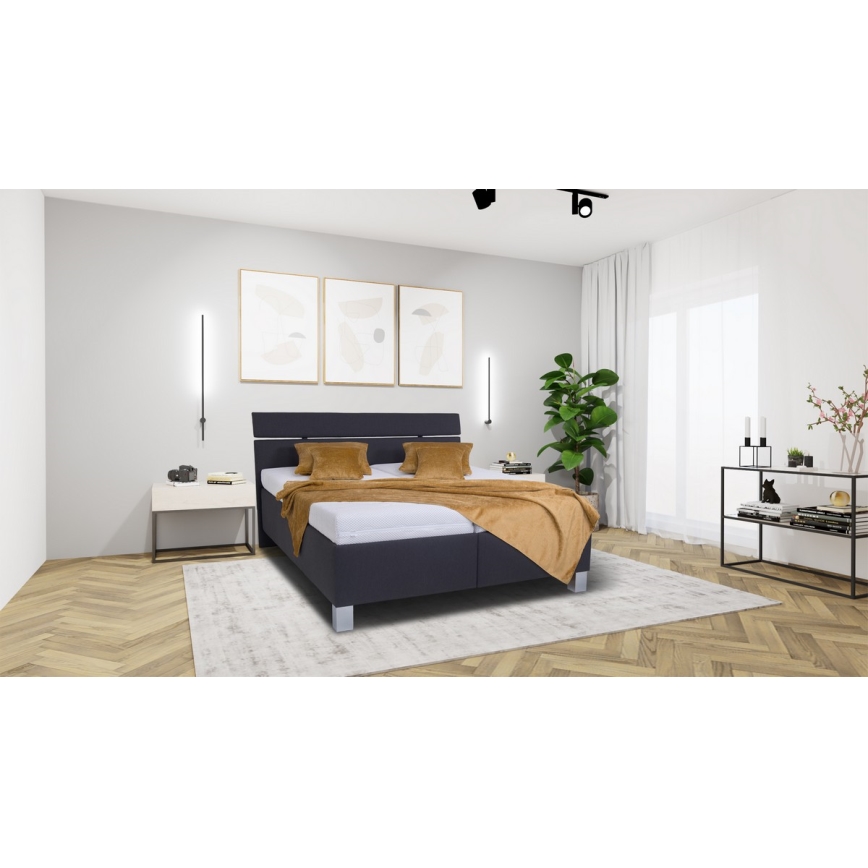 Čalúnená posteľ s úložným priestorom bez matraca ALIS 160x200 cm antracit
