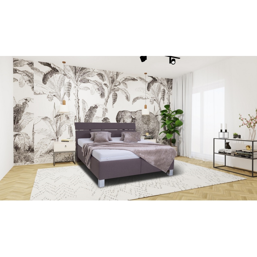 Čalúnená posteľ s úložným priestorom bez matraca ALIS 160x200 cm hnedá
