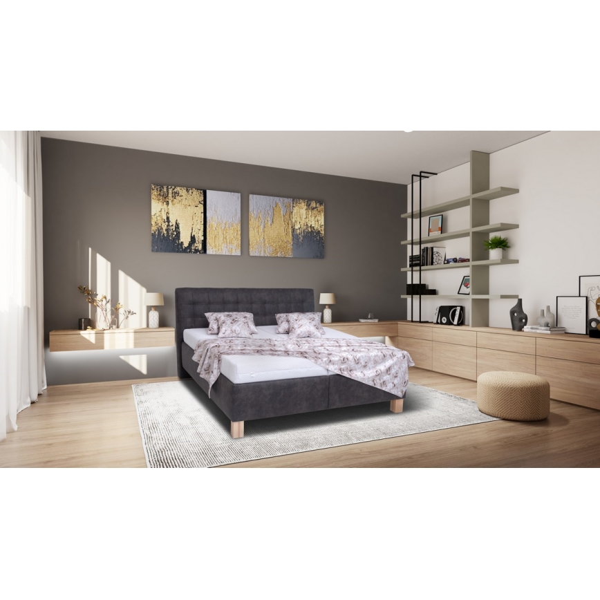 Čalúnená posteľ s úložným priestorom bez matraca VIOLET 160x200 cm tmavošedá
