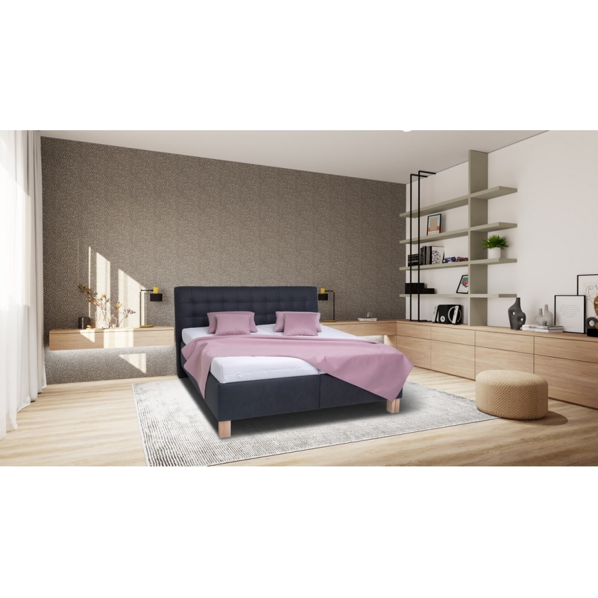Čalúnená posteľ VIOLET 180x200 cm s matracom a úložným priestorom, antracit