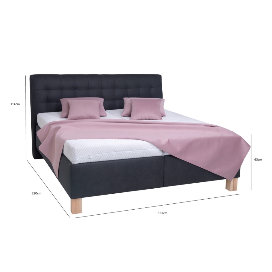 Čalúnená posteľ VIOLET 180x200 cm s matracom a úložným priestorom, antracit