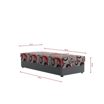 Čalúnená váľanda s úložným priestorom ESTEL 90x200 cm šedá