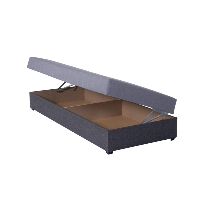 Čalúnená váľanda s úložným priestorom JACOB XL nosnosť 130 kg 90x200 cm šedá