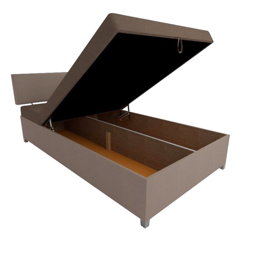 Čalúnená válenda s polohovaním a úložným priestorom DALLAS 108x205 cm hnedá/tmavohnedá