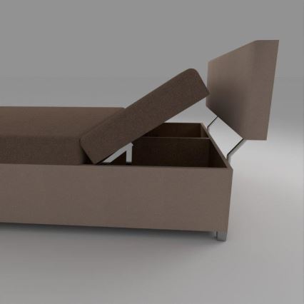 Čalúnená válenda s polohovaním a úložným priestorom DALLAS 108x205 cm hnedá/tmavohnedá