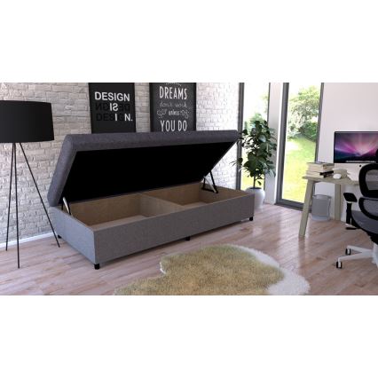 Čalúnená válenda s úložným priestorom CORY 80x200 sivá