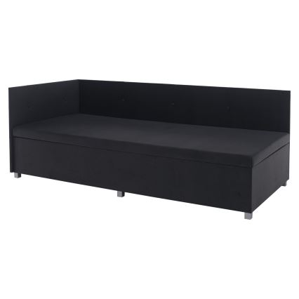 Čalúnená válenda s univerzálnym čelom a úložným priestorom AMSTERDAM 90x200 cm sivá