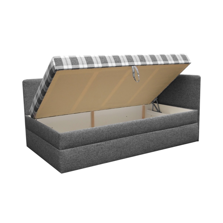 Čalúnená válenda s univerzálnym čelom L/P ARLY 110x200 cm antracit/biela