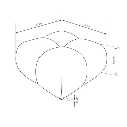 Čalúnený taburet ALMADA 72x72 cm krémový