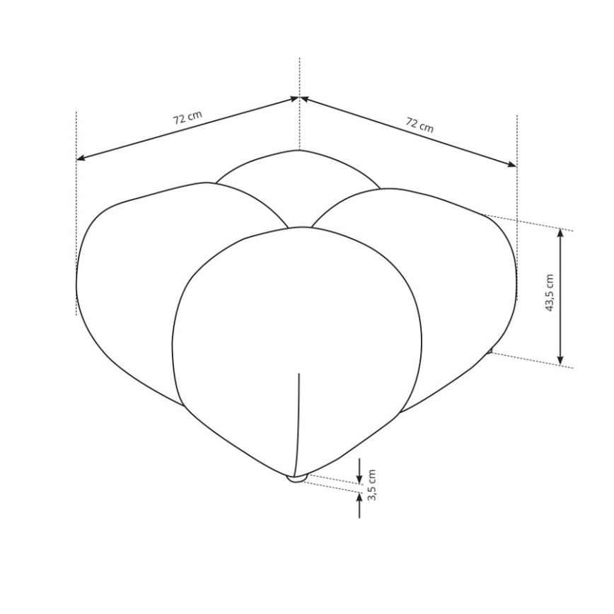 Čalúnený taburet ALMADA 72x72 cm krémový