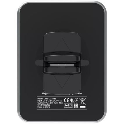 Canyon - Magnetický držiak telefónu do auta s funkciou bezdrôtového nabíjania Qi 5V hranatý čierny