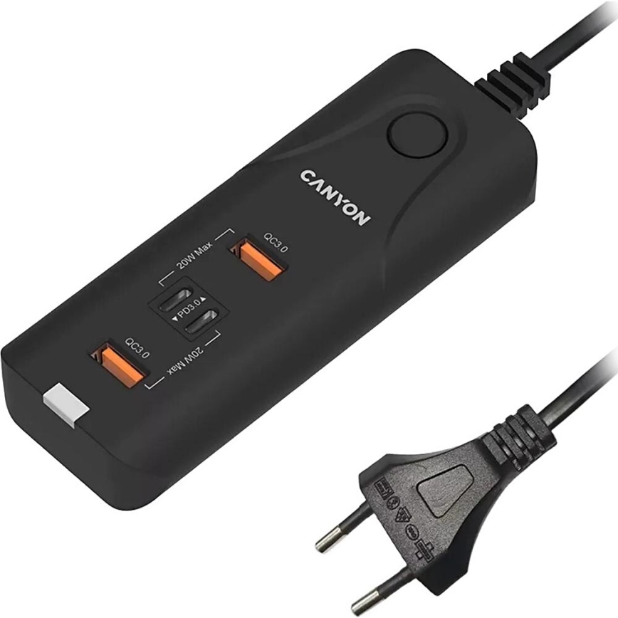Canyon - Nabíjačka 2xUSB A + 2xUSB C Power Delivery 20W