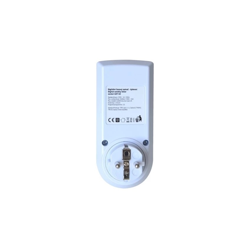 Časový spínač digitálny týždenný 16A/230V