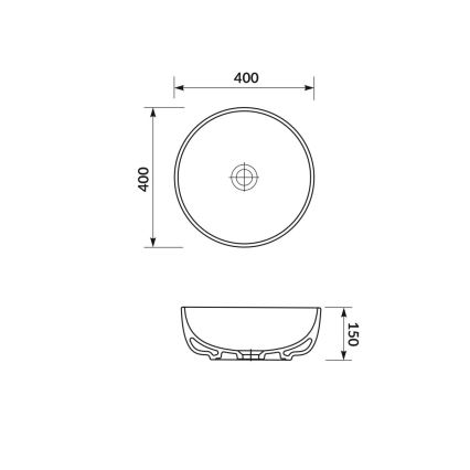 Cersanit K116-048-ECO - Umývadlo na dosku MODUO pr. 40 cm keramika/lesklá biela