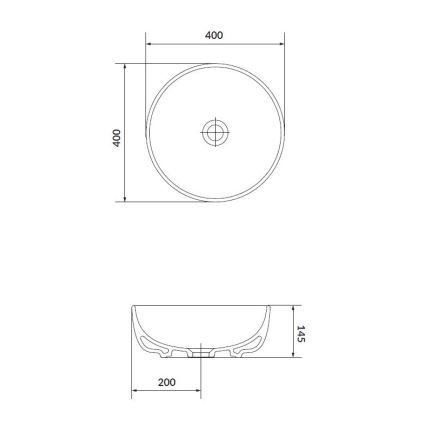 Cersanit K116-048 - Umývadlo na dosku MODUO pr. 40 cm keramika/lesklá biela