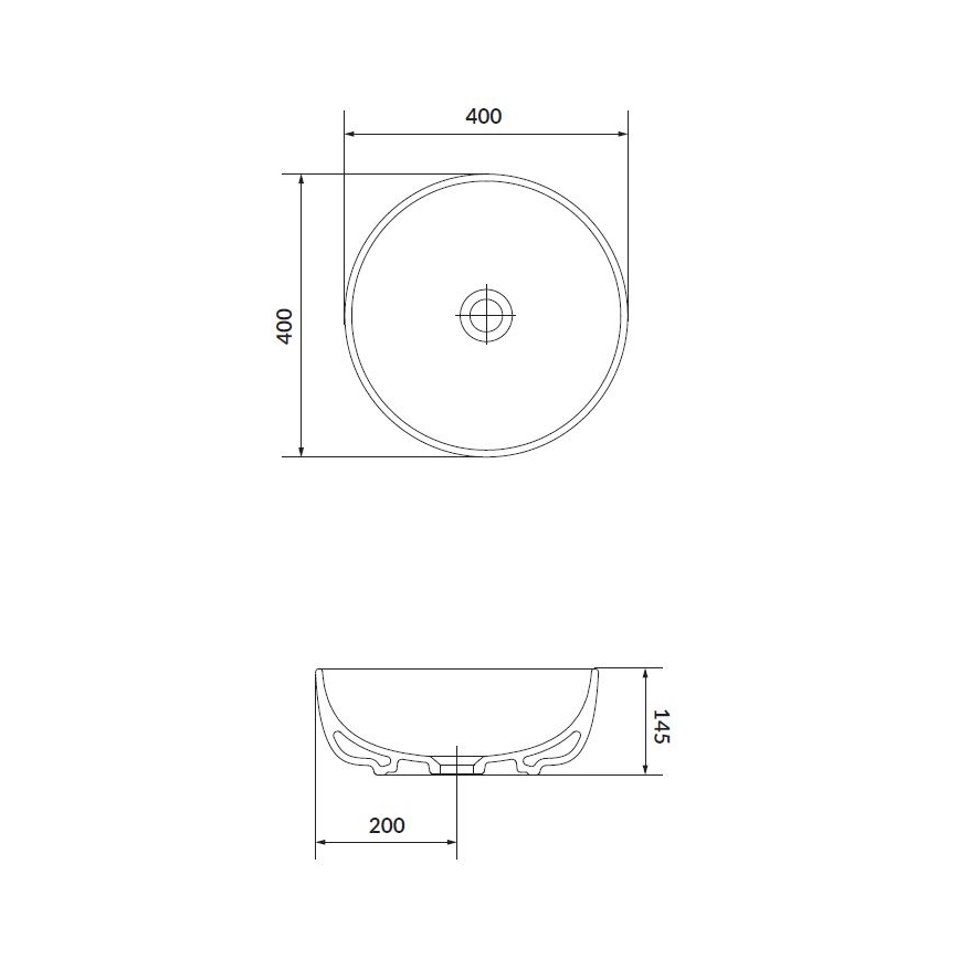 Cersanit K116-048 - Umývadlo na dosku MODUO pr. 40 cm keramika/lesklá biela