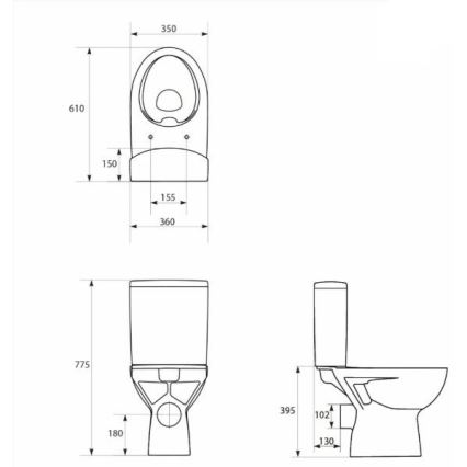 Cersanit K27-062 - Stojacie WC PARVA keramika/biela