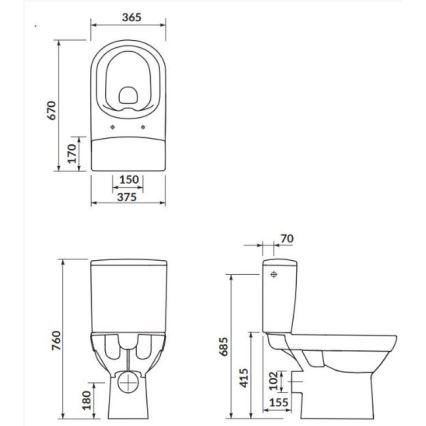 Cersanit K35-037 - Stojacie WC s doskou CITY keramika/biela