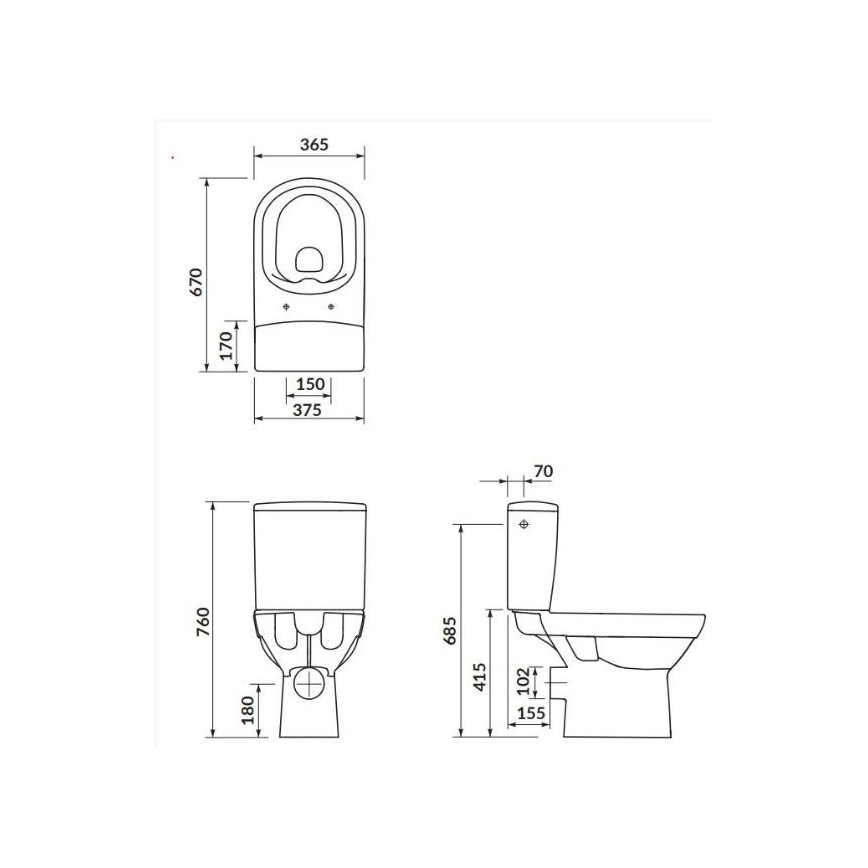 Cersanit K35-037 - Stojacie WC s doskou CITY keramika/biela