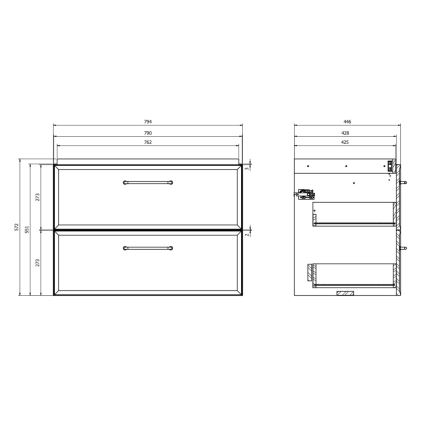 Cersanit S1017-004 - Závesná kúpeľňová skrinka pod umývadlo MILLE 80x45 cm mentolová
