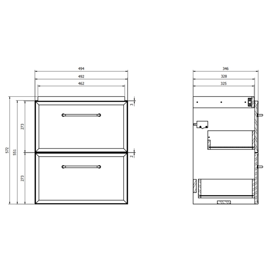 Cersanit S1021-006 - Závesná kúpeľňová skrinka pod umyvadlo MILLE SLIM 50x35 cm čierna