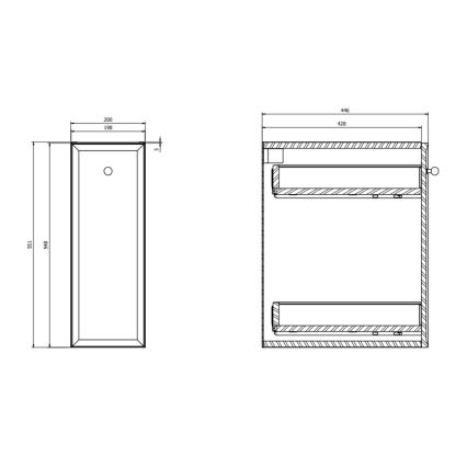 Cersanit S1022-008 - Závesná kúpeľňová skrinka MILLE 20x45 cm mintová