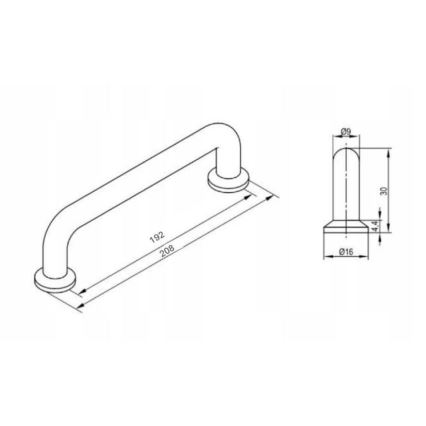 Cersanit S599-0183 - Úchytka na nábytok MILLE 20x3 cm lesklý chróm