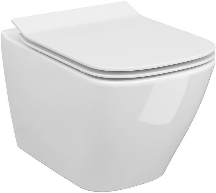 Cersanit S701-405 - Závesné WC s doskou CITY SQUARE keramika/biela