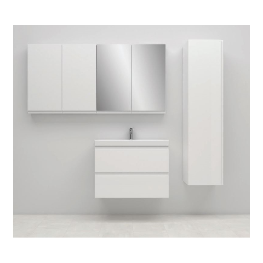 Cersanit S801-225-DSM - Závesná kúpeľňová skrinka s umývadlom MODUO SLIM 62x80 cm lesklá biela