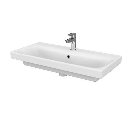 Cersanit S801-225-DSM - Závesná kúpeľňová skrinka s umývadlom MODUO SLIM 62x80 cm lesklá biela