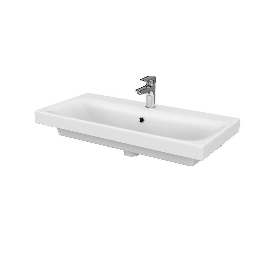 Cersanit S801-225-DSM - Závesná kúpeľňová skrinka s umývadlom MODUO SLIM 62x80 cm lesklá biela