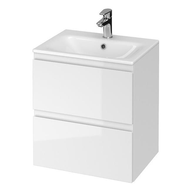 Cersanit S801-312-ECO - Závesná kúpeľňová skrinka s umývadlom MODUO 50x40 cm biela