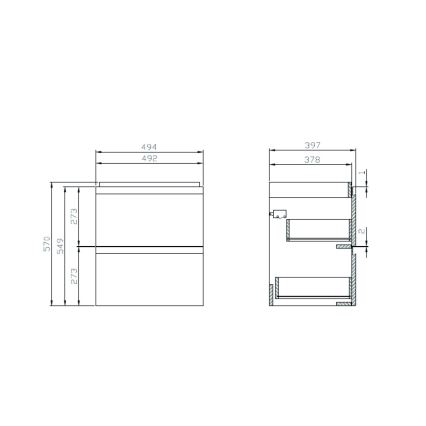 Cersanit S801-312-ECO - Závesná kúpeľňová skrinka s umývadlom MODUO 50x40 cm biela