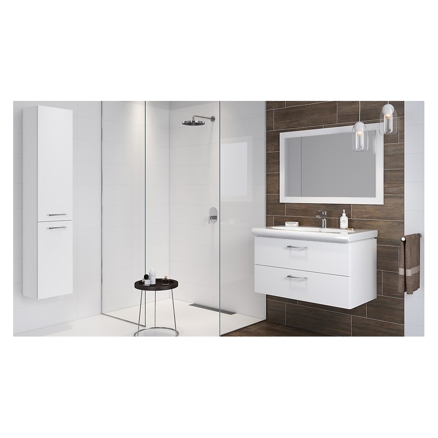Cersanit S801-338-DSM - Závesná kúpeľňová skrinka s umývadlom LARA 46x80 cm biela