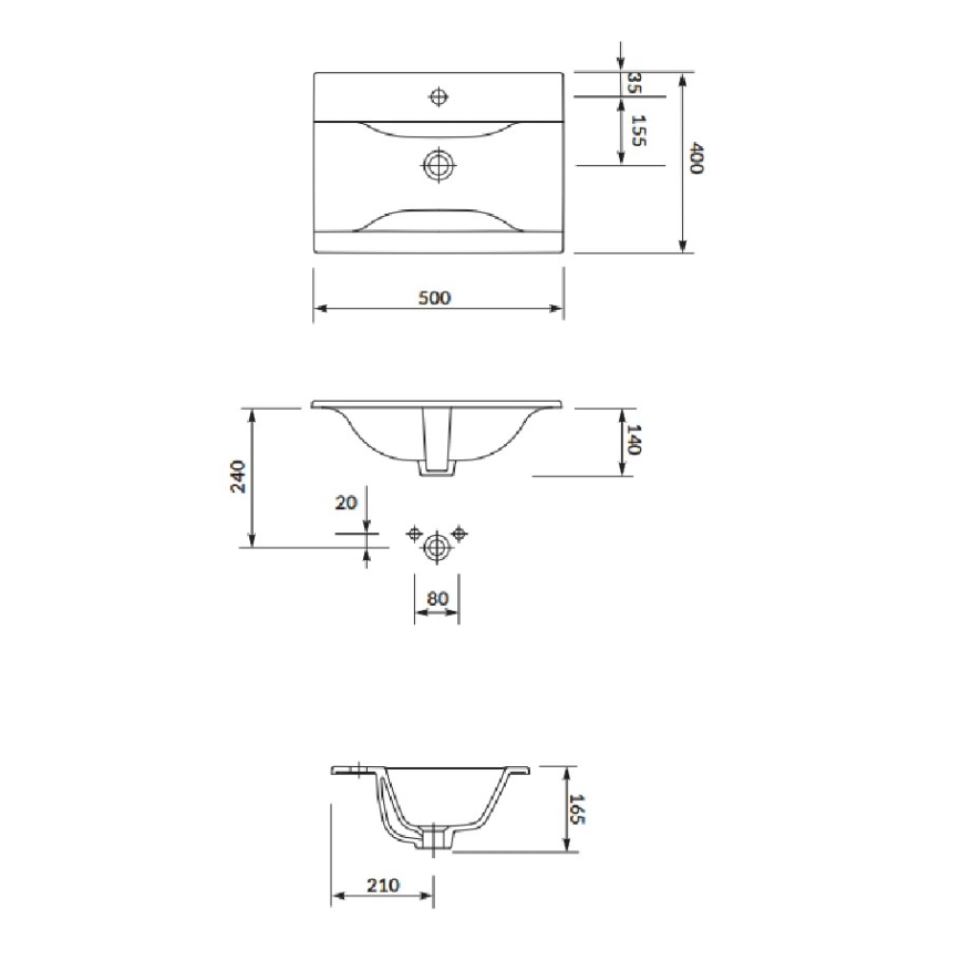 Cersanit S801-458 - Závesná kúpeľňová skrinka s umývadlom NIKO 50x40 cm orech