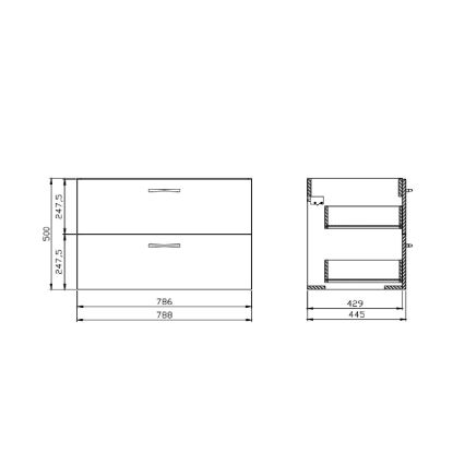 Cersanit S801-539 - Závesná kúpeľňová skrinka s umývadlom NIKO 80x45 cm orech