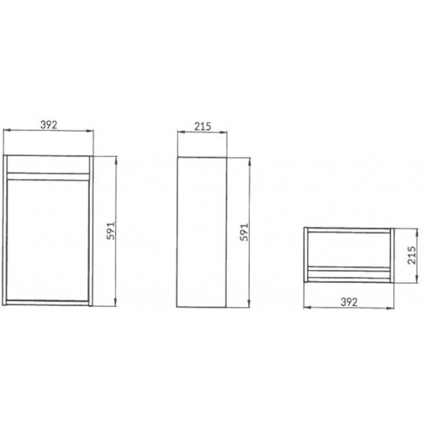 Cersanit S924-001 - Kúpeľňová skrinka pod umývadlo BARBARA 59,3x39,2 cm lesklá biela
