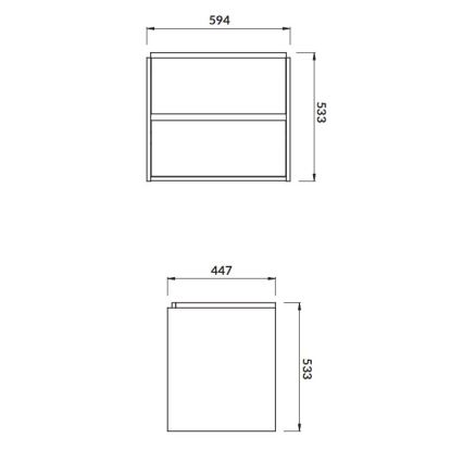 Cersanit S924-008 - Závesná kúpeľňová skrinka pod umývadlo CREA 59,4x44,7 cm dub