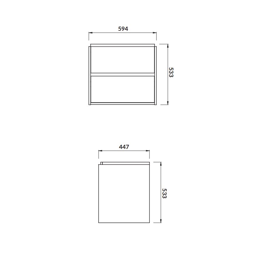 Cersanit S924-008 - Závesná kúpeľňová skrinka pod umývadlo CREA 59,4x44,7 cm dub