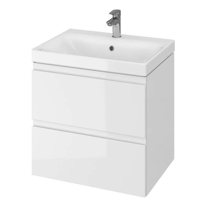 Cersanit S929-010 - Závesná kúpeľňová skrinka pod umývadlo MODUO 57x59,5 cm lesklá biela
