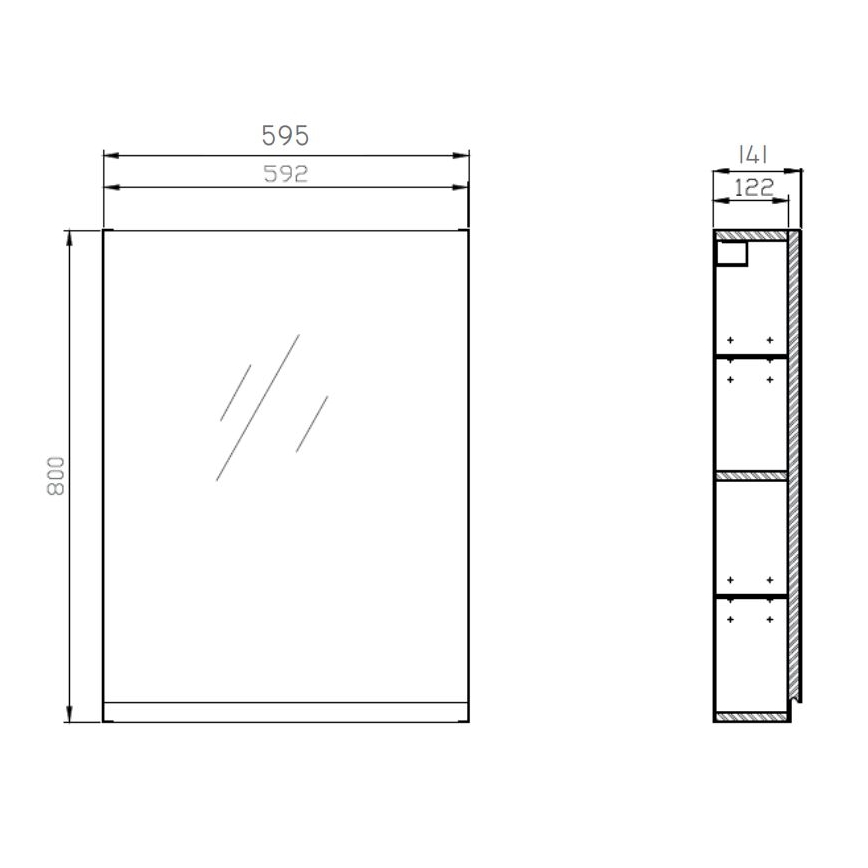 Cersanit S929-018 - Zrkadlová kúpeľňová skrinka MODUO 80x59,5 cm
