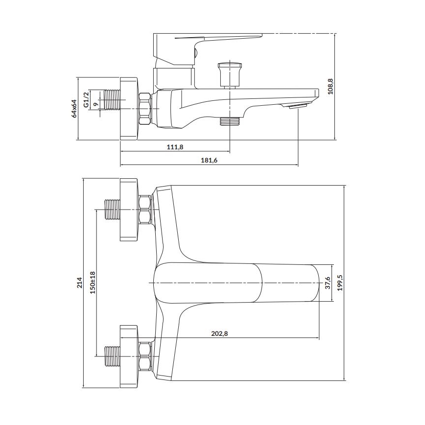 Cersanit S951-378 - Vaňová batéria LARGA zlatá