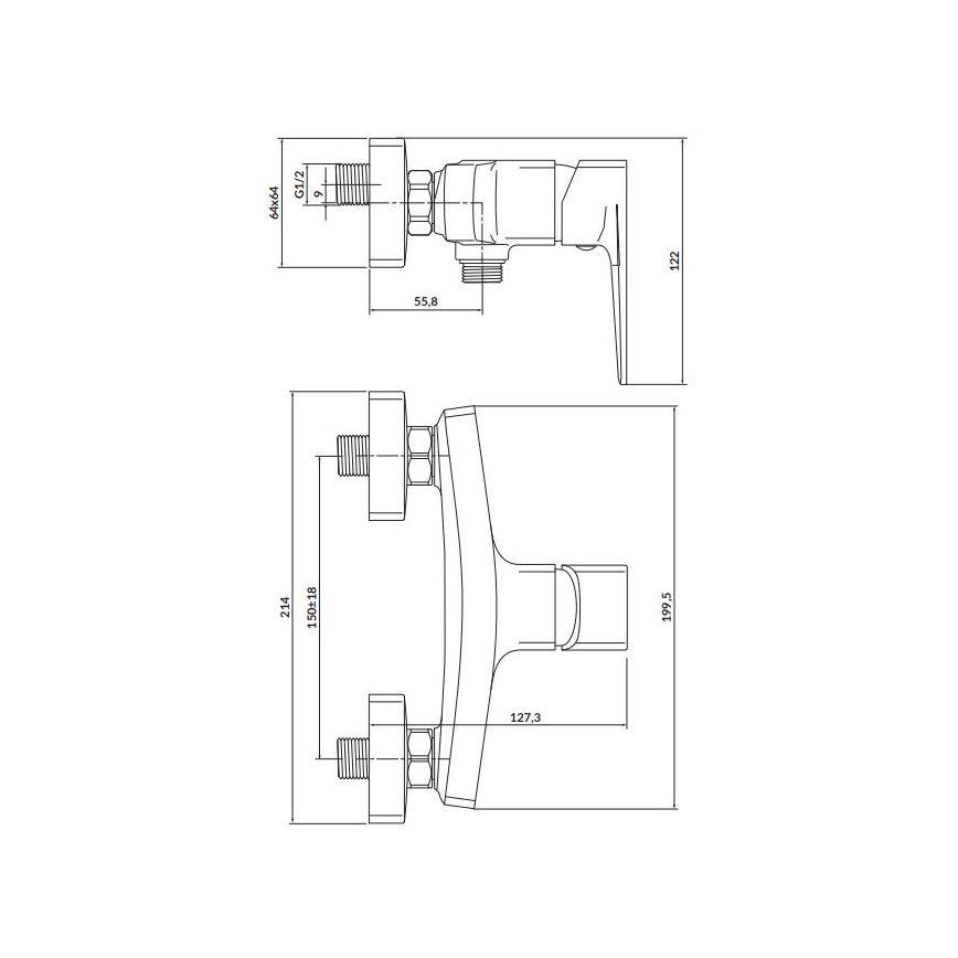 Cersanit S951-383 - Sprchová batéria LARGA lesklý chróm