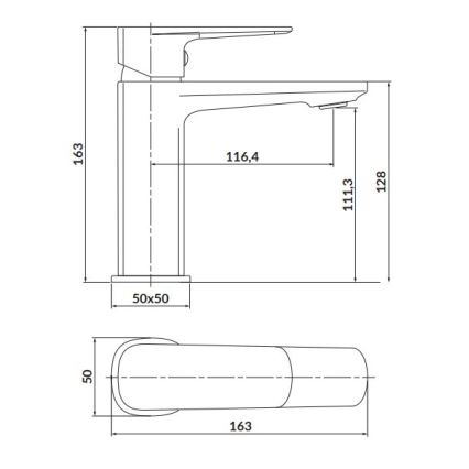 Cersanit S951-389 - Umývadlová batéria LARGA 16,3 cm zlatá