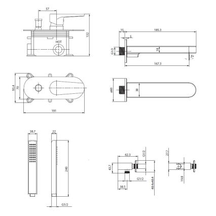 Cersanit S952-040 - Vaňová súprava s podomietkovou batériou MODUO lesklý chróm
